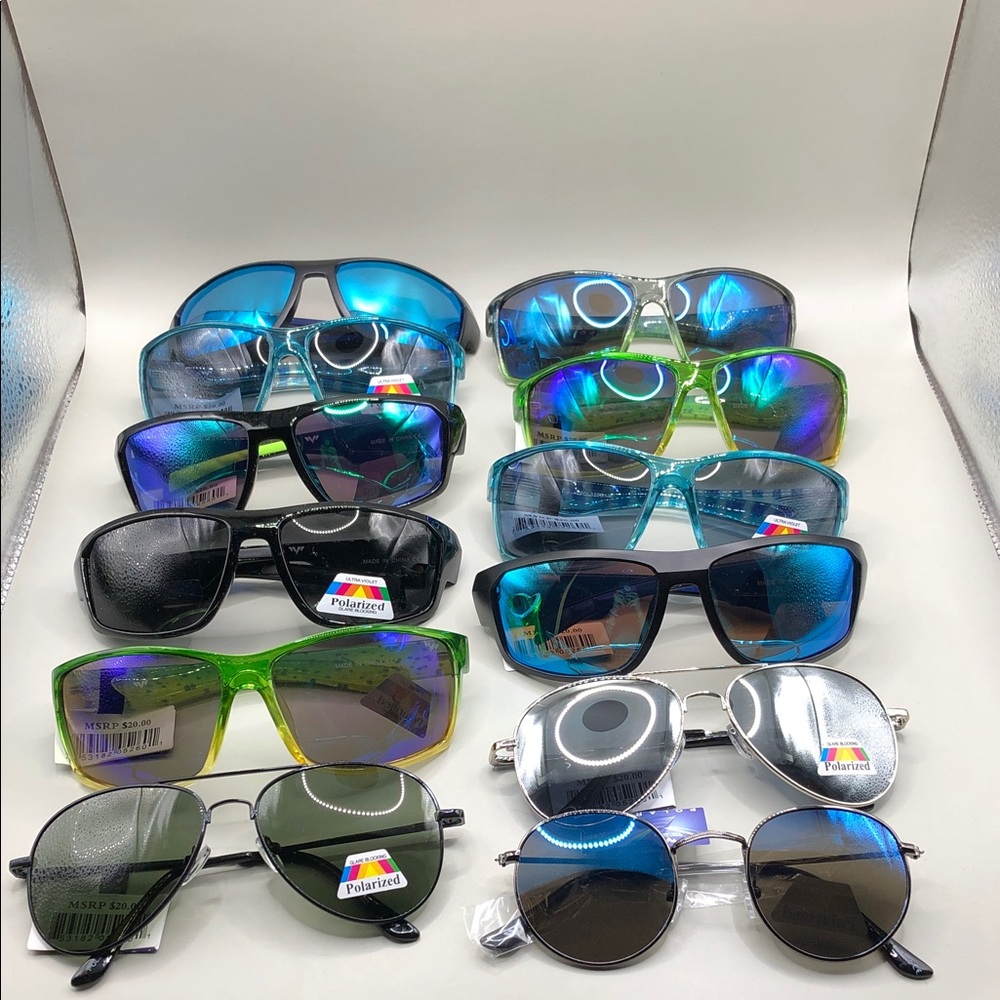 West Coast 12 Polarized Men's Sunglasses Wrap Aviator + New NWT Sporty Casual
